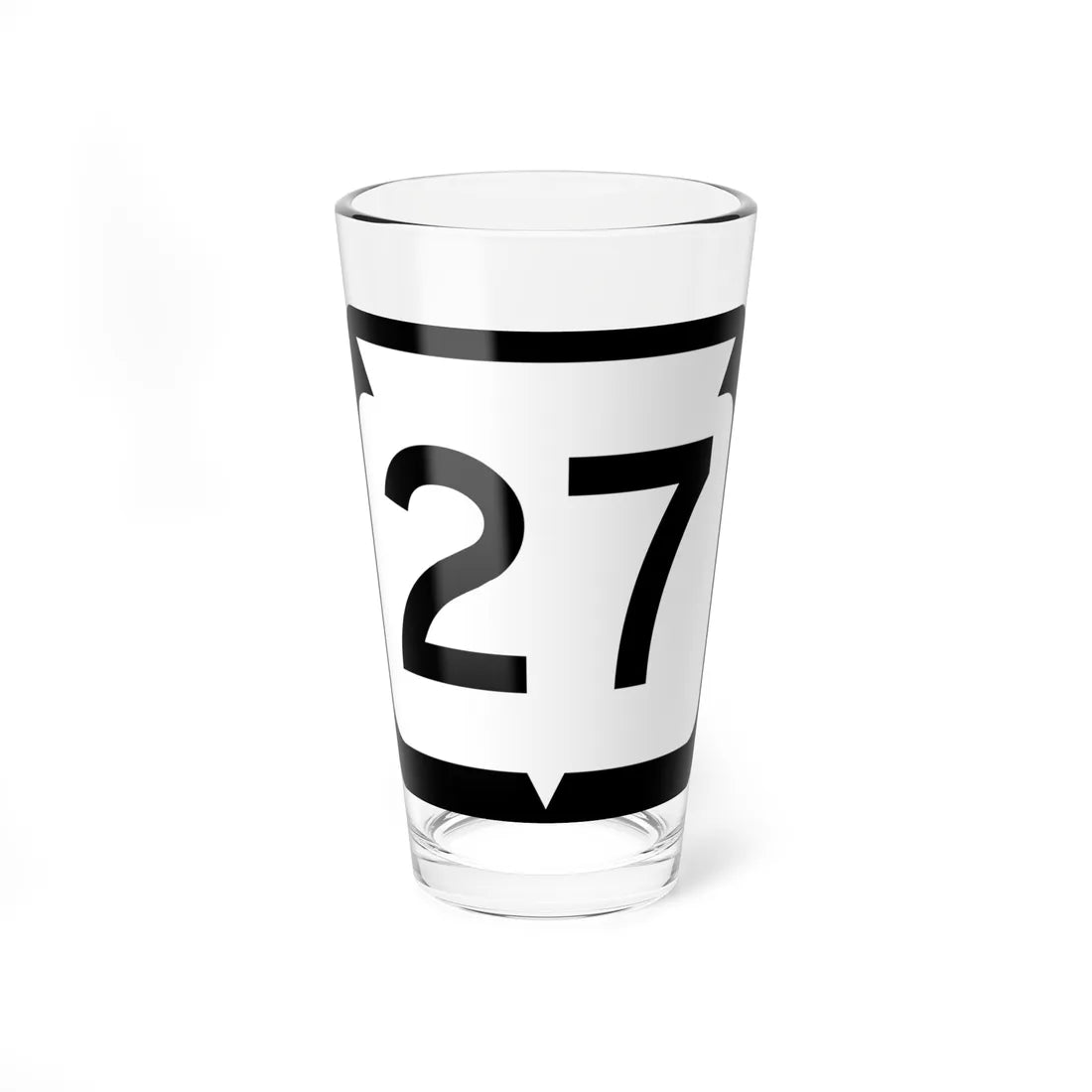 WIS 27 (Wisconsin) (Road Sign) Pint Glss 16oz 16oz - Go Mug Yourself