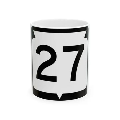 WIS 27 (Wisconsin) (Road Sign) White Coffee Mug 11oz - Go Mug Yourself