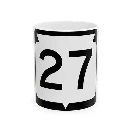 WIS 27 (Wisconsin) (Road Sign) White Coffee Mug 11oz - Go Mug Yourself