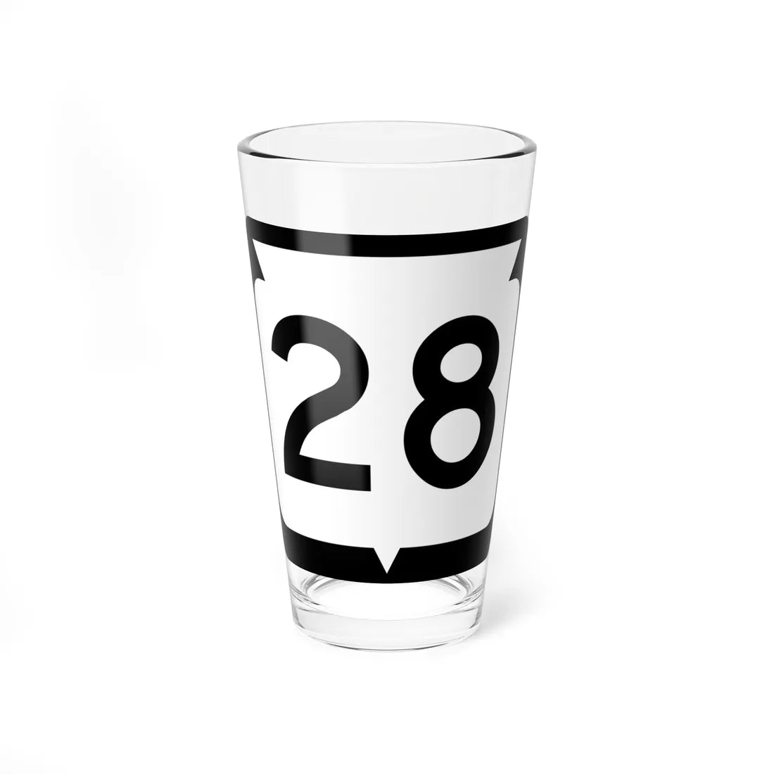 WIS 28 (Wisconsin) (Road Sign) Pint Glss 16oz 16oz - Go Mug Yourself