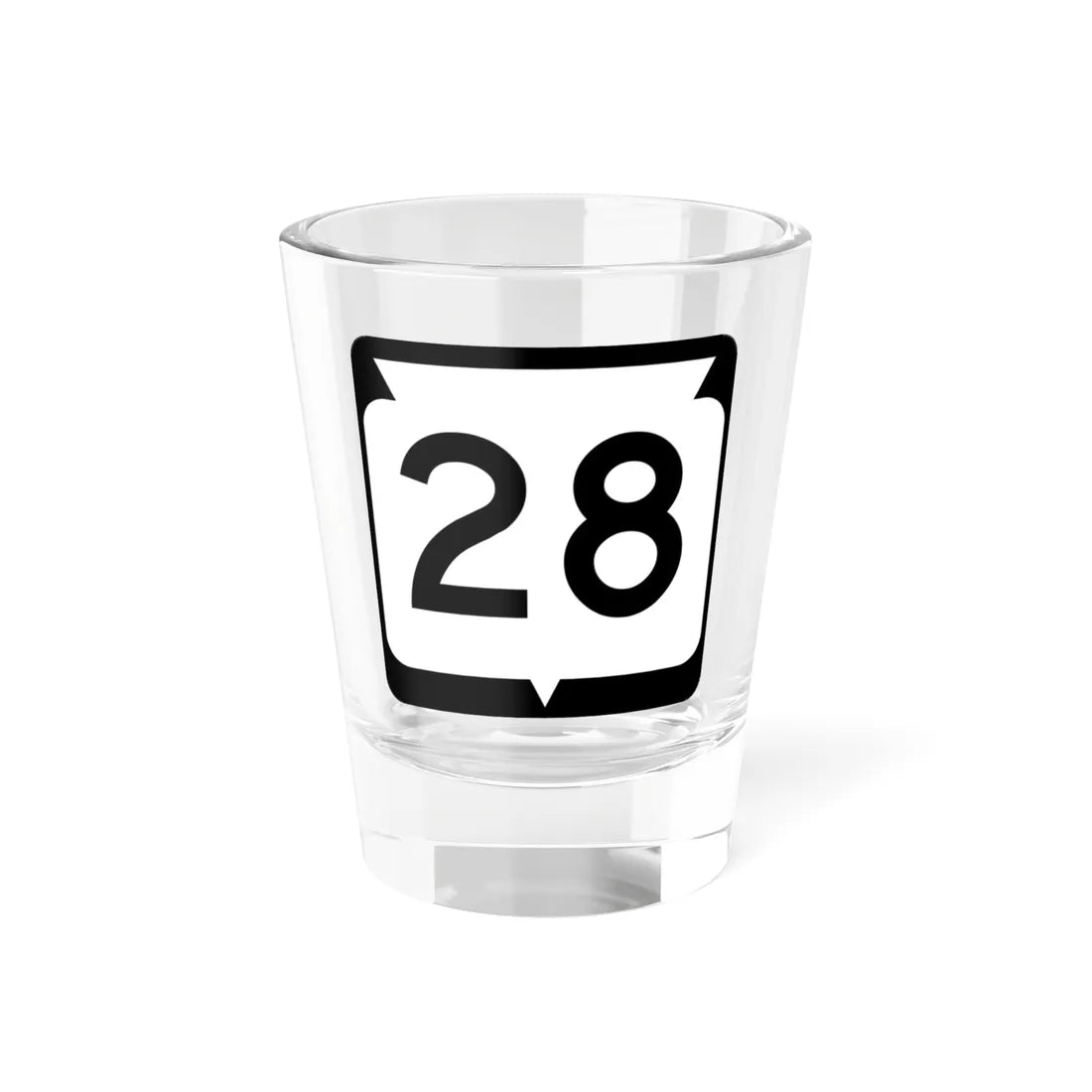 WIS 28 (Wisconsin) (Road Sign) Shot Glass 1.5oz 1.5oz - Go Mug Yourself