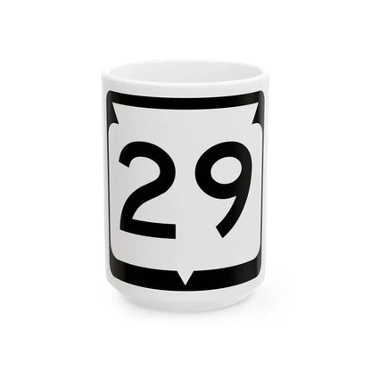 WIS 29 (Wisconsin) (Road Sign) White Coffee Mug 15oz - Go Mug Yourself