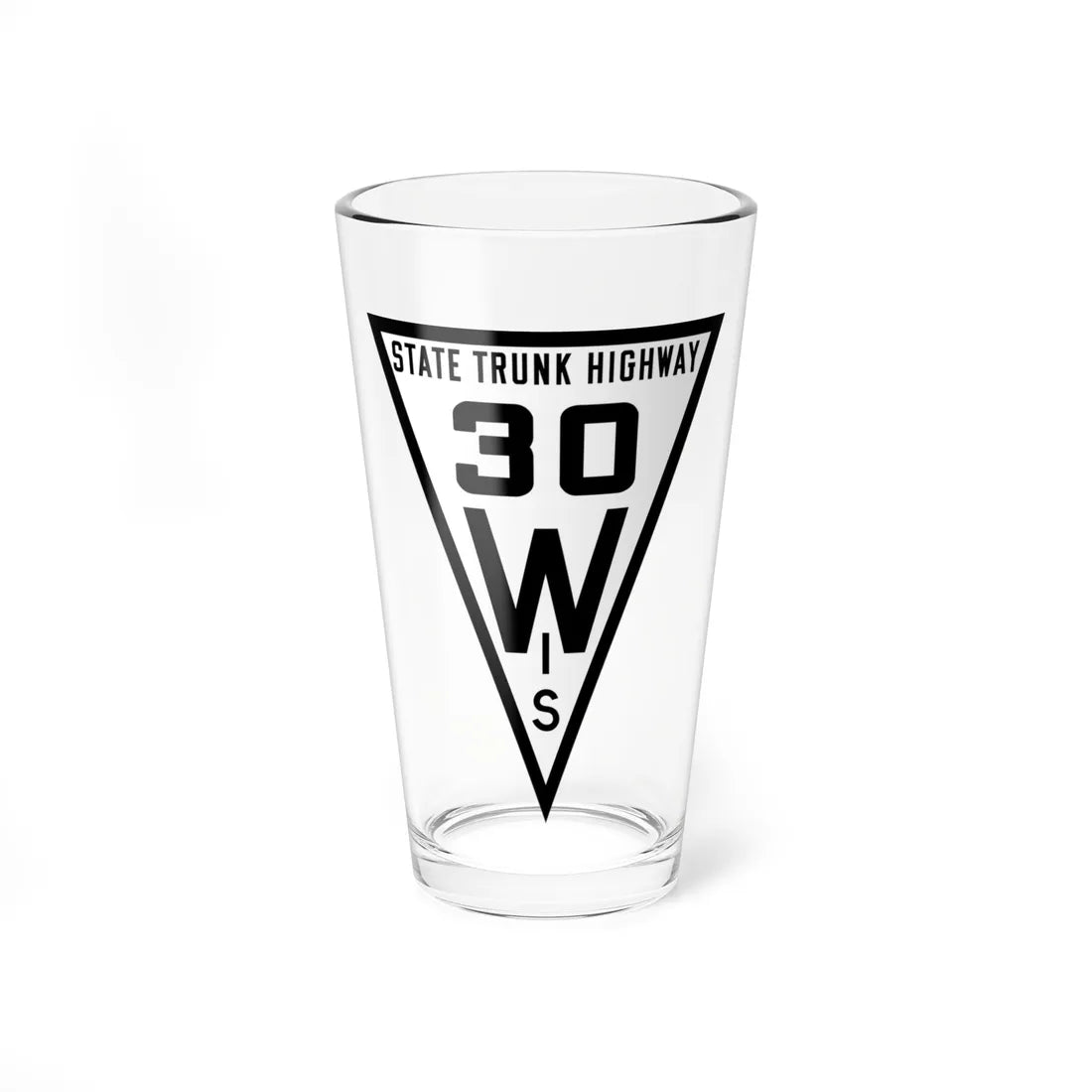 WIS 30 1919 (Wisconsin) (Road Sign) Pint Glss 16oz 16oz - Go Mug Yourself