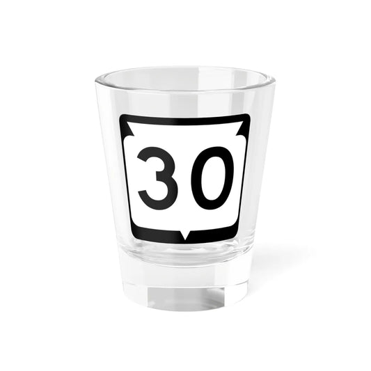 WIS 30 (Wisconsin) (Road Sign) Shot Glass 1.5oz 1.5oz - Go Mug Yourself