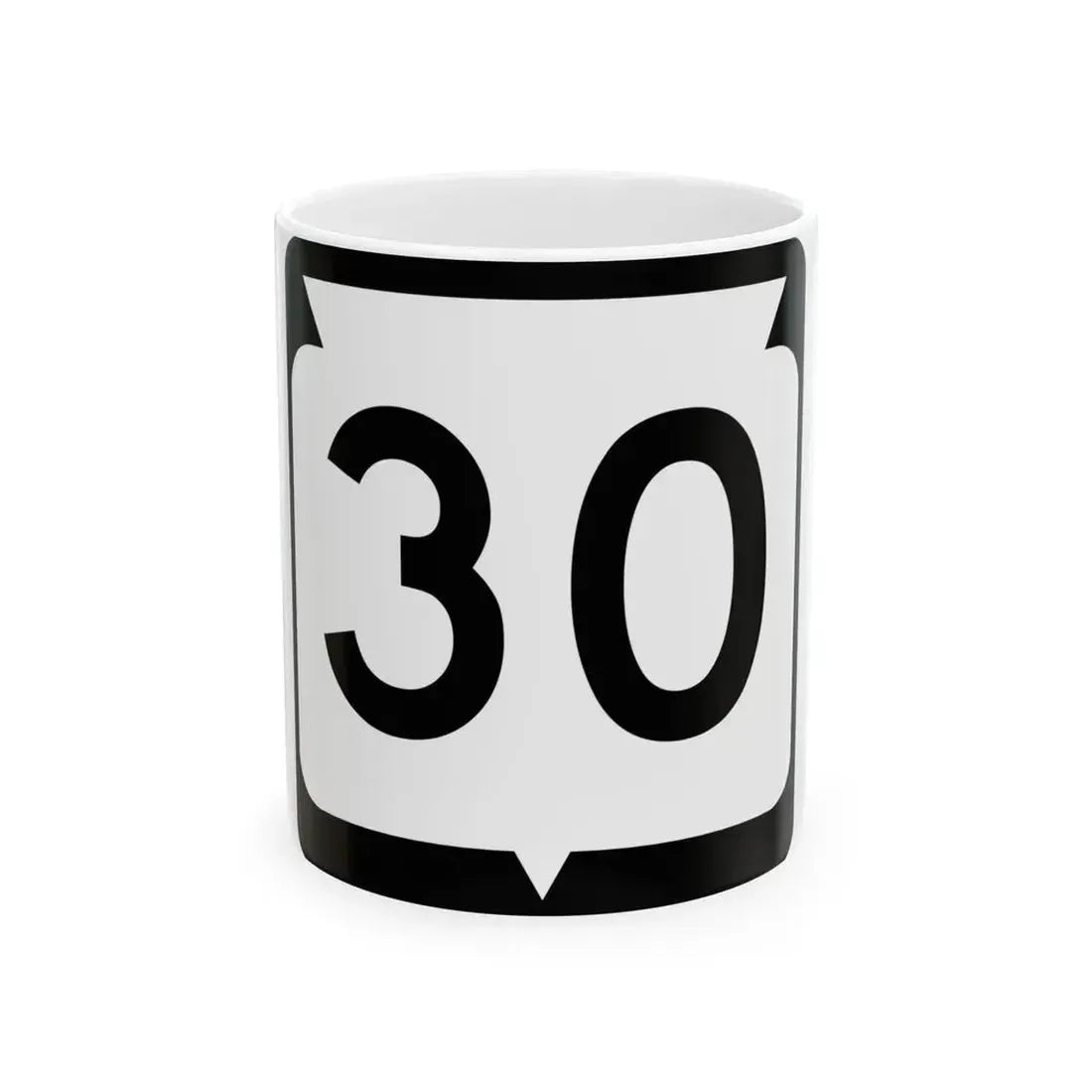 WIS 30 (Wisconsin) (Road Sign) White Coffee Mug 11oz - Go Mug Yourself