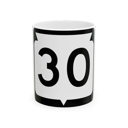 WIS 30 (Wisconsin) (Road Sign) White Coffee Mug 11oz - Go Mug Yourself