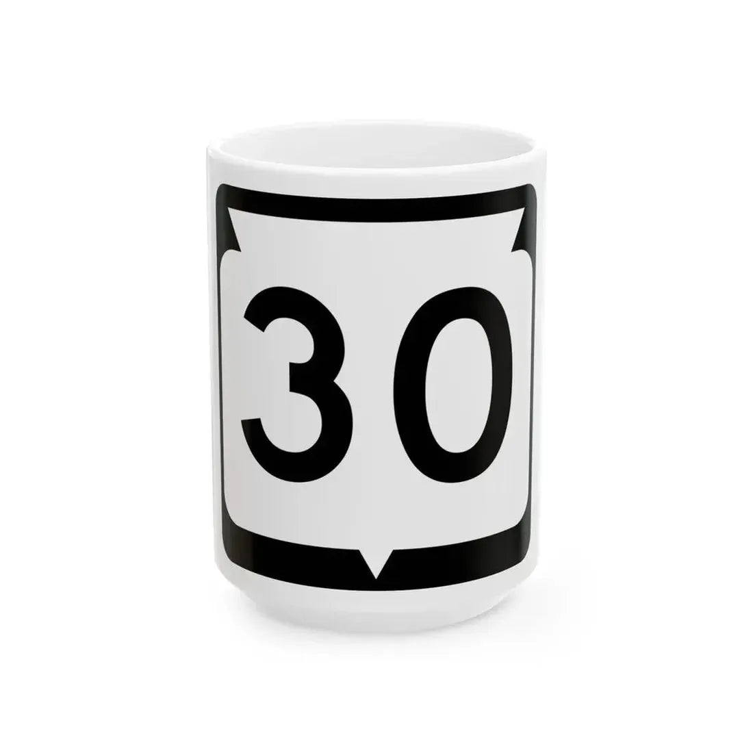 WIS 30 (Wisconsin) (Road Sign) White Coffee Mug 15oz - Go Mug Yourself