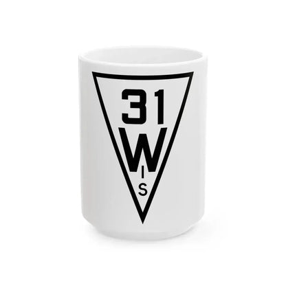WIS 31 1927 (Wisconsin) (Road Sign) White Coffee Mug 15oz - Go Mug Yourself