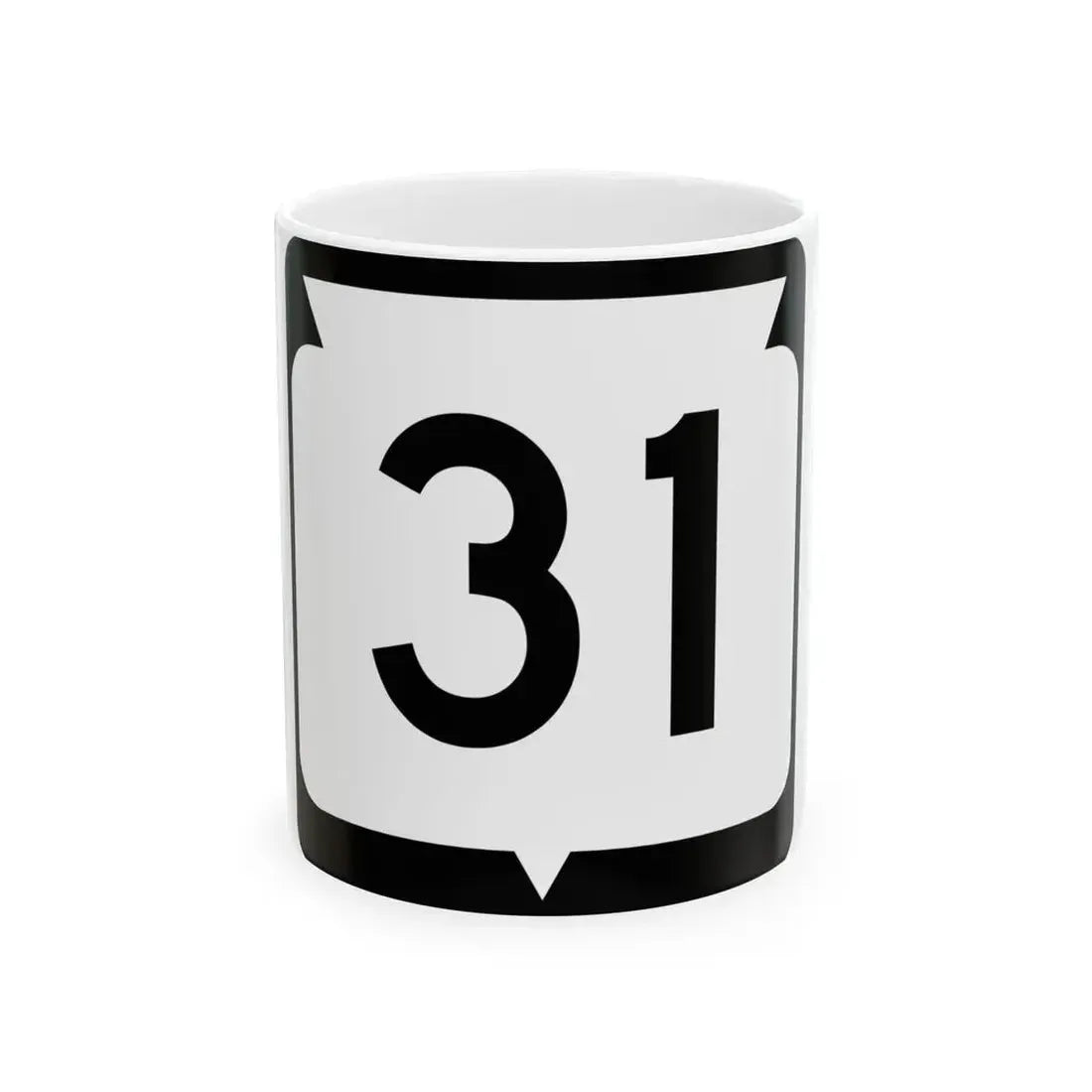 WIS 31 (Wisconsin) (Road Sign) White Coffee Mug 11oz - Go Mug Yourself