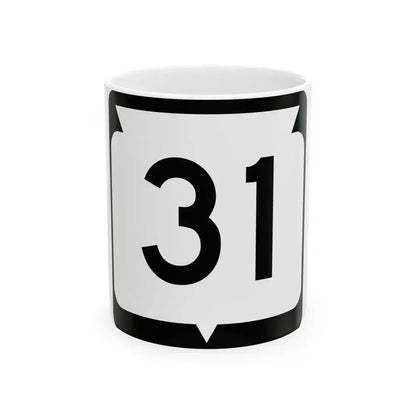 WIS 31 (Wisconsin) (Road Sign) White Coffee Mug 11oz - Go Mug Yourself