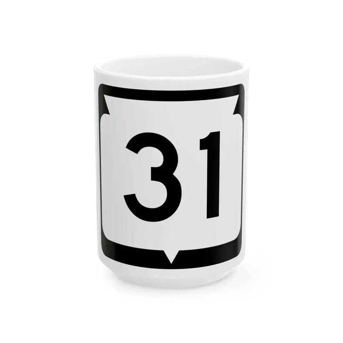 WIS 31 (Wisconsin) (Road Sign) White Coffee Mug 15oz - Go Mug Yourself