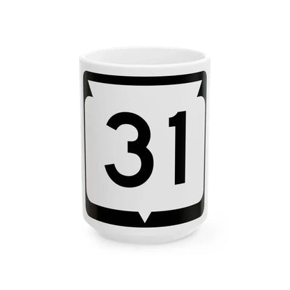 WIS 31 (Wisconsin) (Road Sign) White Coffee Mug 15oz - Go Mug Yourself