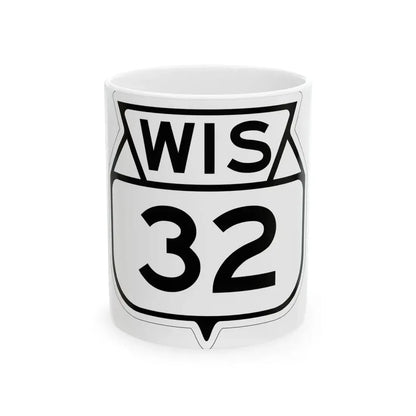 WIS 32 1949 (Wisconsin) (Road Sign) White Coffee Mug 11oz - Go Mug Yourself