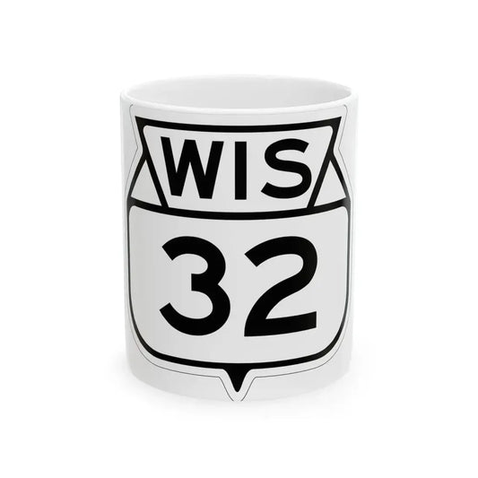 WIS 32 1949 (Wisconsin) (Road Sign) White Coffee Mug 11oz - Go Mug Yourself