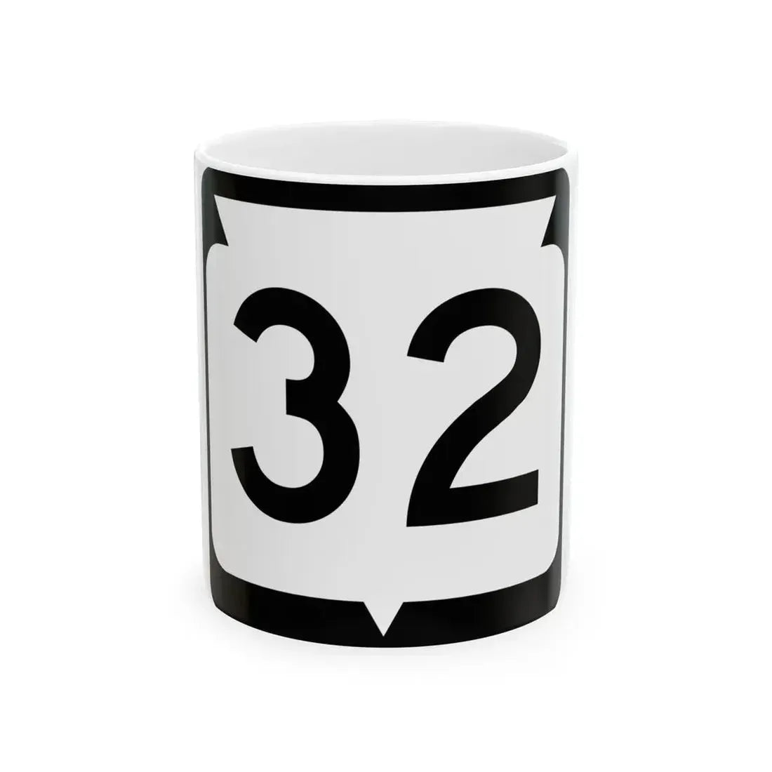 WIS 32 no arrows (Wisconsin) (Road Sign) White Coffee Mug 11oz - Go Mug Yourself