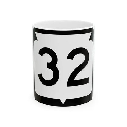 WIS 32 no arrows (Wisconsin) (Road Sign) White Coffee Mug 11oz - Go Mug Yourself