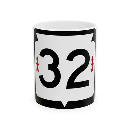 WIS 32 (Wisconsin) (Road Sign) White Coffee Mug 11oz - Go Mug Yourself