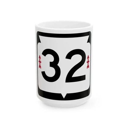 WIS 32 (Wisconsin) (Road Sign) White Coffee Mug 15oz - Go Mug Yourself