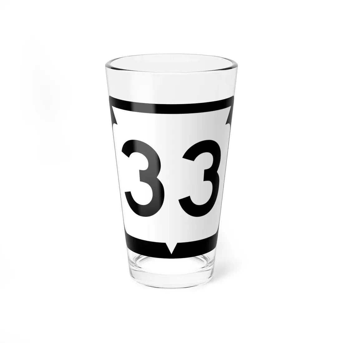 WIS 33 (Wisconsin) (Road Sign) Pint Glass 16oz 16oz - Go Mug Yourself
