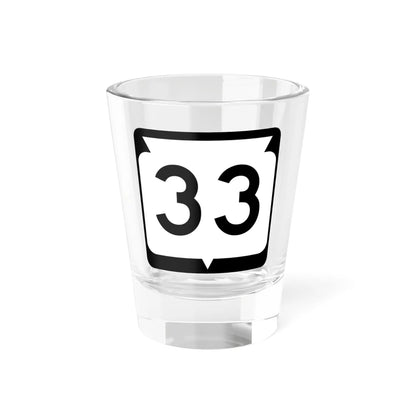 WIS 33 (Wisconsin) (Road Sign) Shot Glass 1.5oz 1.5oz - Go Mug Yourself