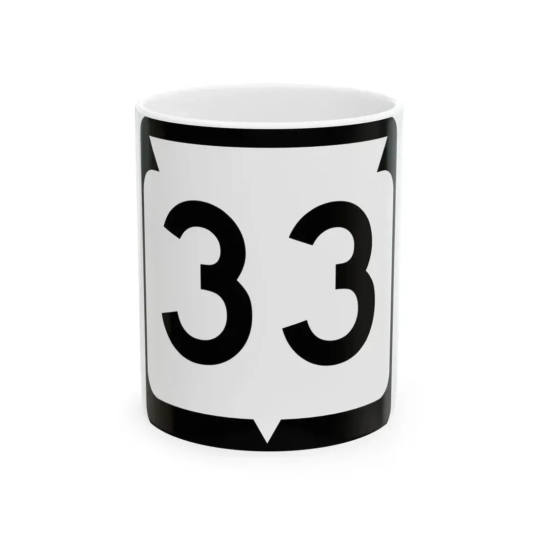 WIS 33 (Wisconsin) (Road Sign) White Coffee Mug 11oz - Go Mug Yourself