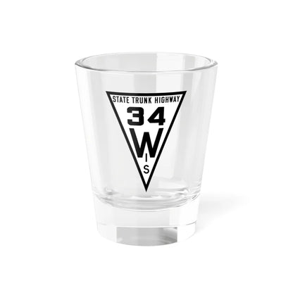 WIS 34 1919 (Wisconsin) (Road Sign) Shot Glass 1.5oz 1.5oz - Go Mug Yourself