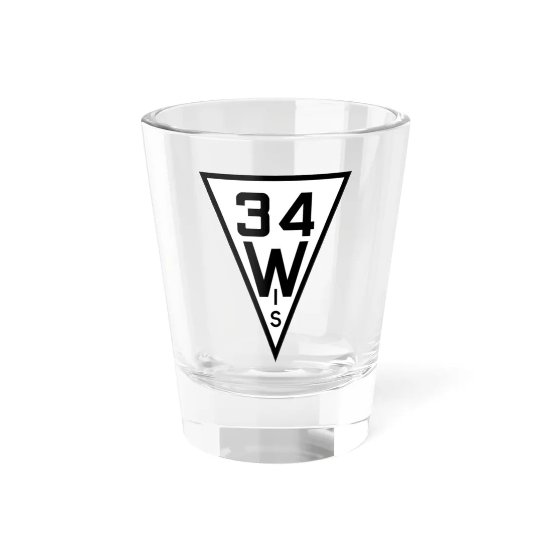 WIS 34 1927 (Wisconsin) (Road Sign) Shot Glass 1.5oz 1.5oz - Go Mug Yourself