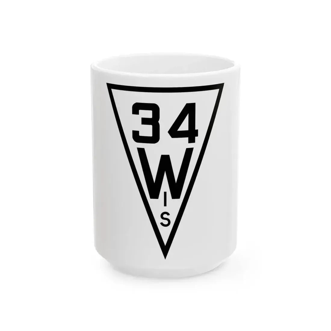 WIS 34 1927 (Wisconsin) (Road Sign) White Coffee Mug 15oz - Go Mug Yourself