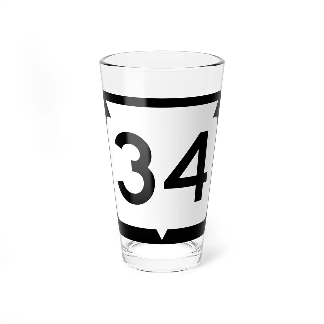 WIS 34 (Wisconsin) (Road Sign) Pint Glss 16oz 16oz - Go Mug Yourself