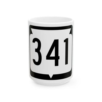 WIS 341 (Wisconsin) (Road Sign) White Coffee Mug 15oz - Go Mug Yourself