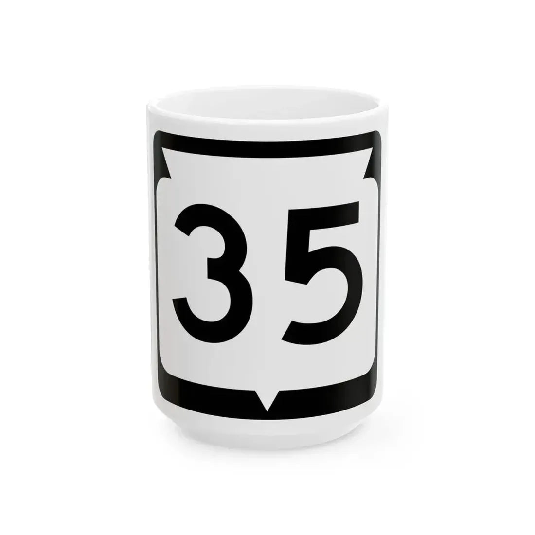WIS 35 (Wisconsin) (Road Sign) White Coffee Mug 15oz - Go Mug Yourself
