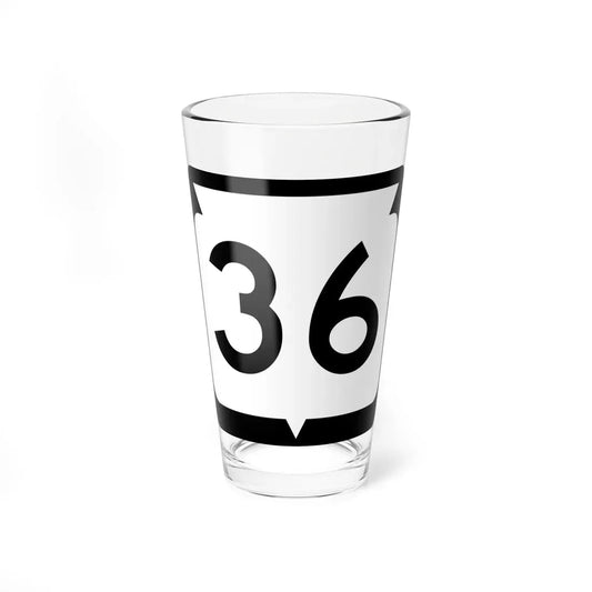 WIS 36 (Wisconsin) (Road Sign) Pint Glass 16oz 16oz - Go Mug Yourself
