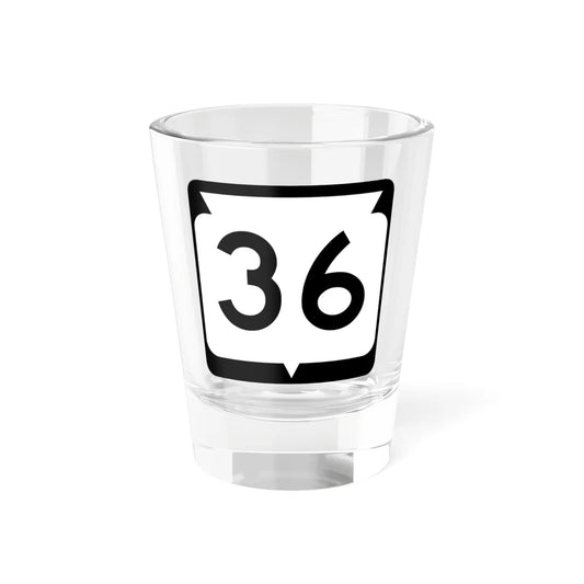 WIS 36 (Wisconsin) (Road Sign) Shot Glass 1.5oz 1.5oz - Go Mug Yourself