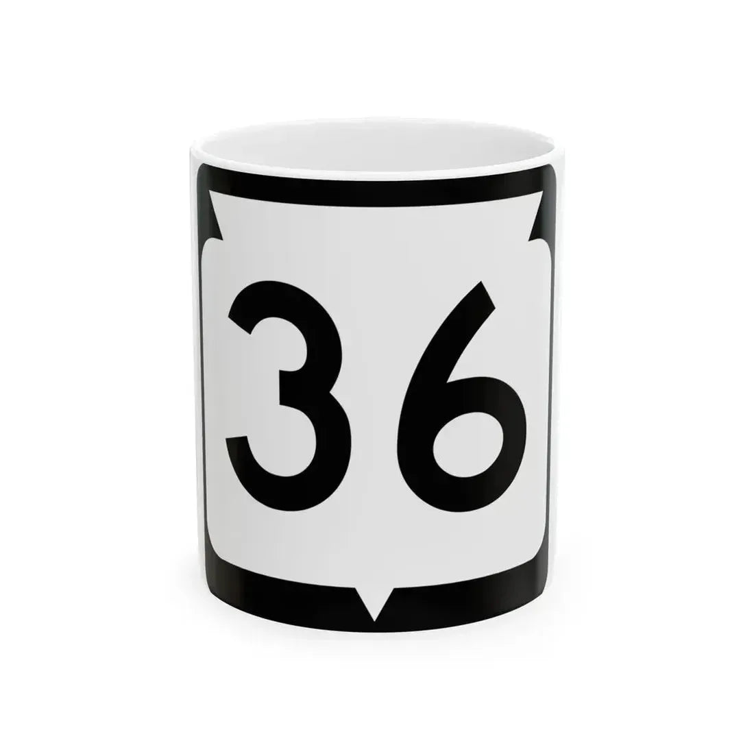 WIS 36 (Wisconsin) (Road Sign) White Coffee Mug 11oz - Go Mug Yourself