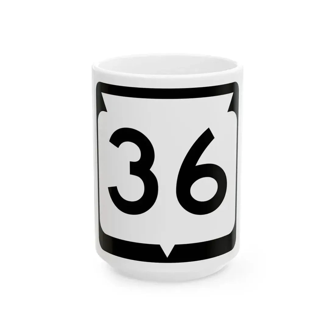 WIS 36 (Wisconsin) (Road Sign) White Coffee Mug 15oz - Go Mug Yourself