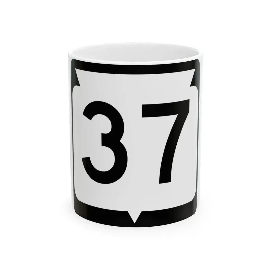 WIS 37 (Wisconsin) (Road Sign) White Coffee Mug 11oz - Go Mug Yourself