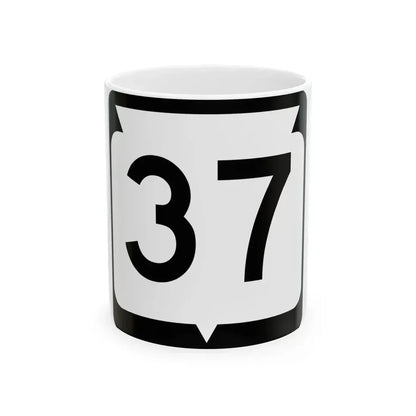 WIS 37 (Wisconsin) (Road Sign) White Coffee Mug 11oz - Go Mug Yourself