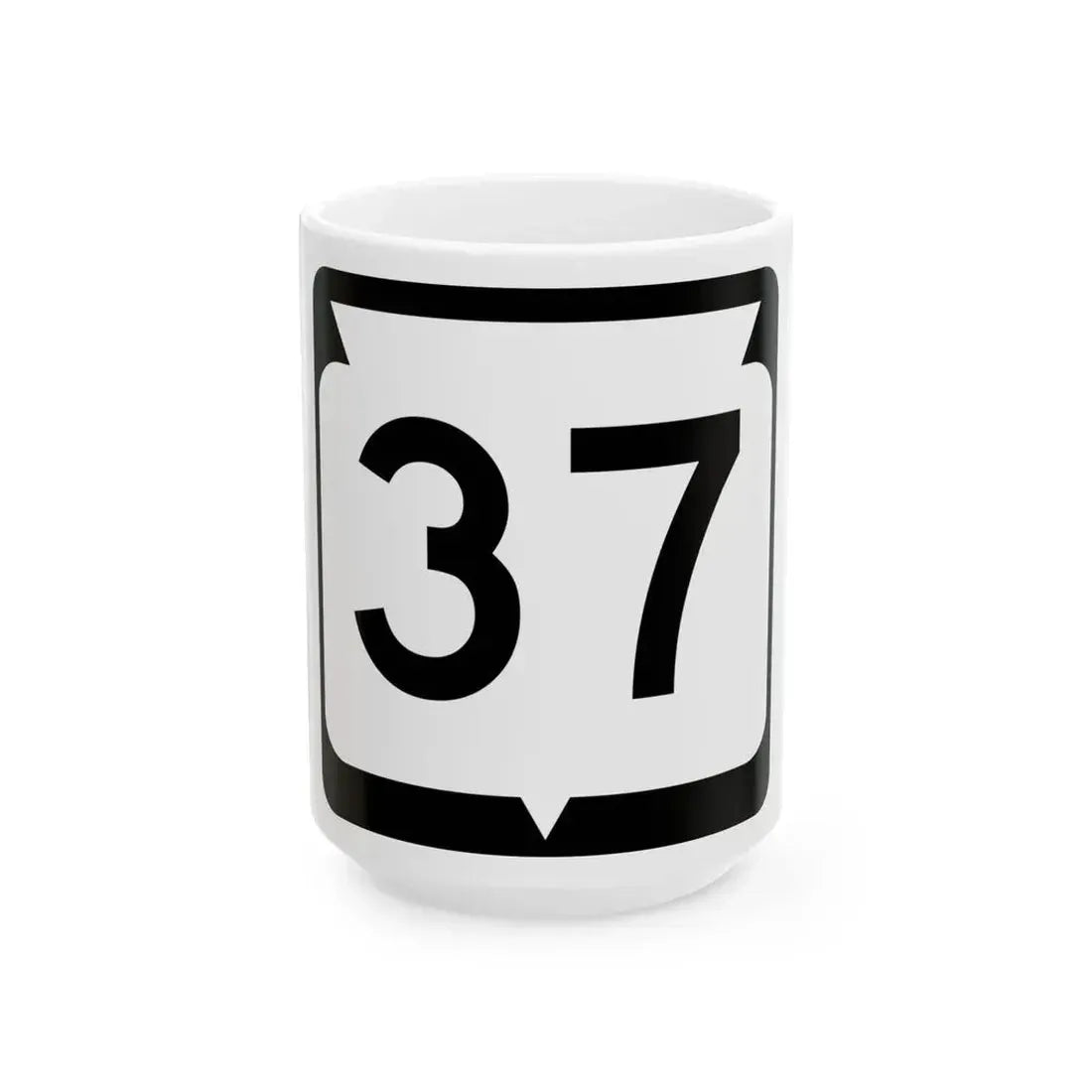 WIS 37 (Wisconsin) (Road Sign) White Coffee Mug 15oz - Go Mug Yourself