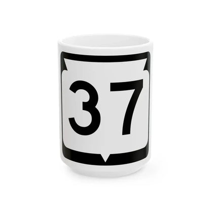 WIS 37 (Wisconsin) (Road Sign) White Coffee Mug 15oz - Go Mug Yourself