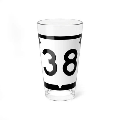 WIS 38 (Wisconsin) (Road Sign) Pint Glass 16oz 16oz - Go Mug Yourself