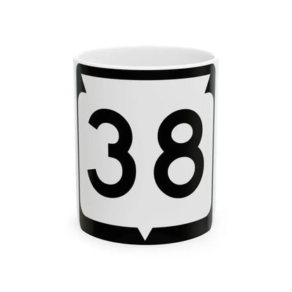 WIS 38 (Wisconsin) (Road Sign) White Coffee Mug 11oz - Go Mug Yourself