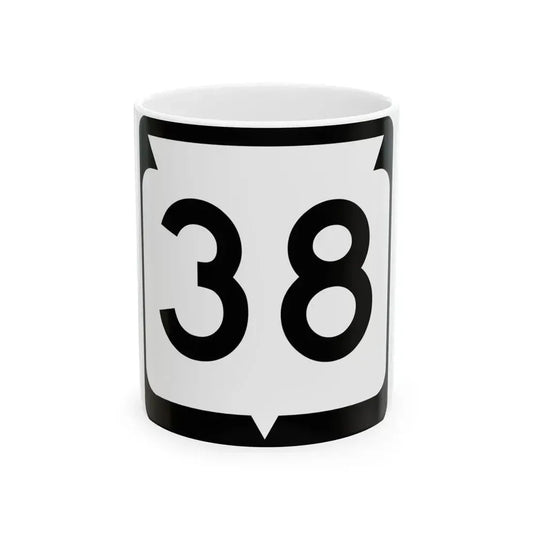 WIS 38 (Wisconsin) (Road Sign) White Coffee Mug 11oz - Go Mug Yourself