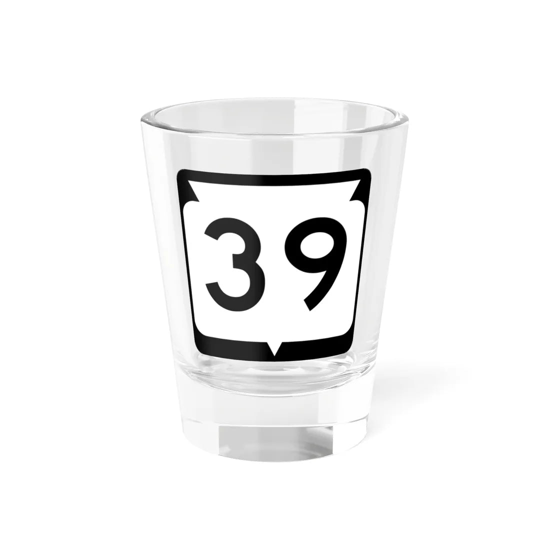 WIS 39 (Wisconsin) (Road Sign) Shot Glass 1.5oz 1.5oz - Go Mug Yourself