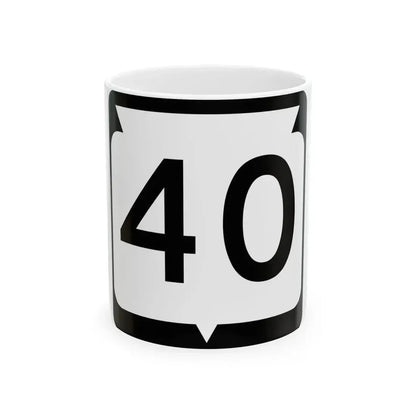 WIS 40 (Wisconsin) (Road Sign) White Coffee Mug 11oz - Go Mug Yourself