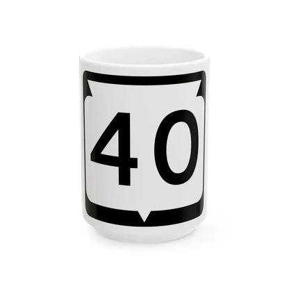 WIS 40 (Wisconsin) (Road Sign) White Coffee Mug 15oz - Go Mug Yourself