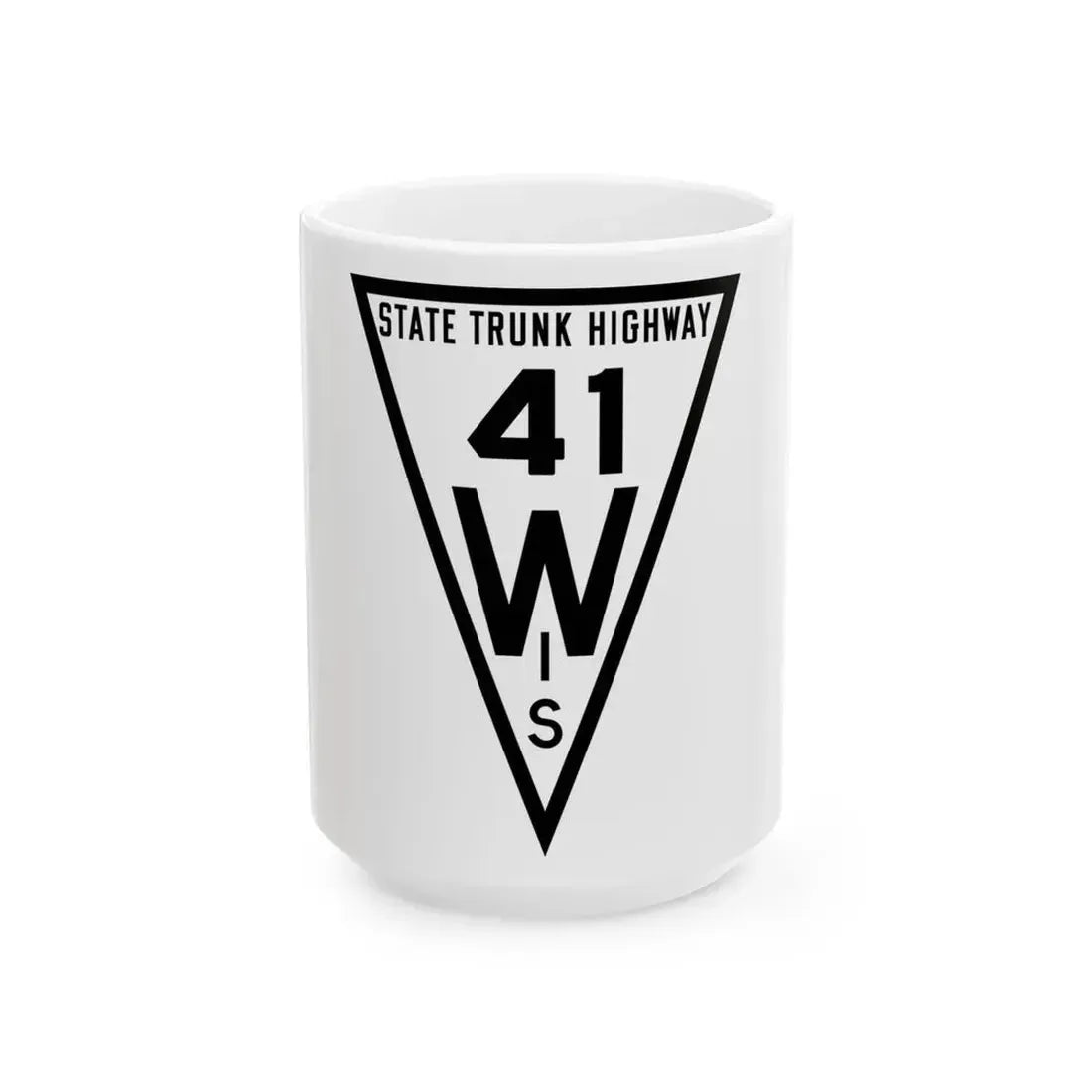 WIS 41 1919 (Wisconsin) (Road Sign) White Coffee Mug 15oz - Go Mug Yourself
