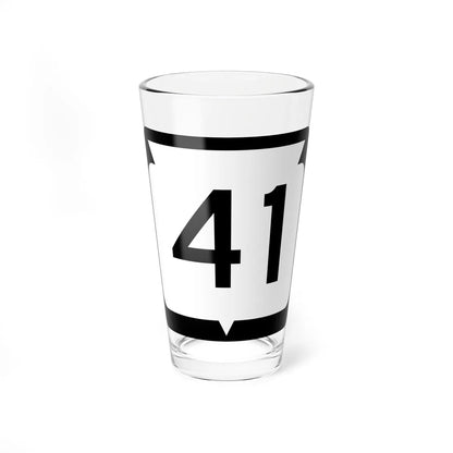 WIS 41 (Wisconsin) (Road Sign) Pint Glss 16oz 16oz - Go Mug Yourself