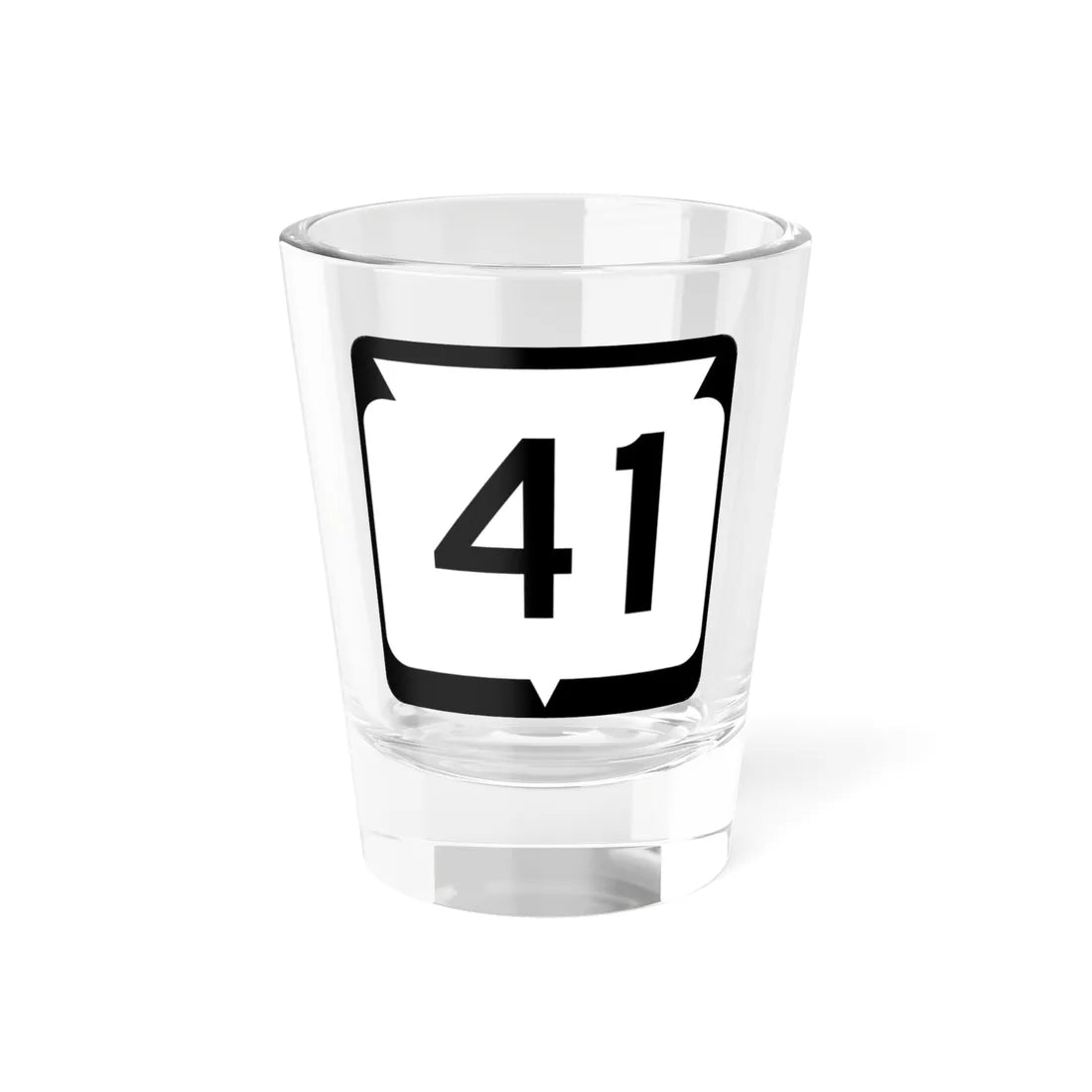 WIS 41 (Wisconsin) (Road Sign) Shot Glass 1.5oz 1.5oz - Go Mug Yourself