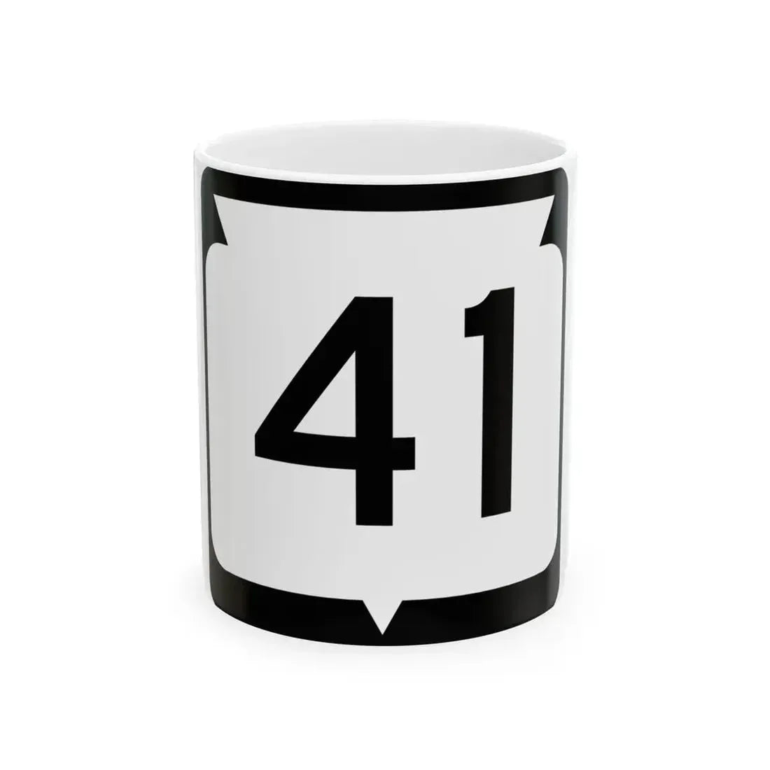 WIS 41 (Wisconsin) (Road Sign) White Coffee Mug 11oz - Go Mug Yourself
