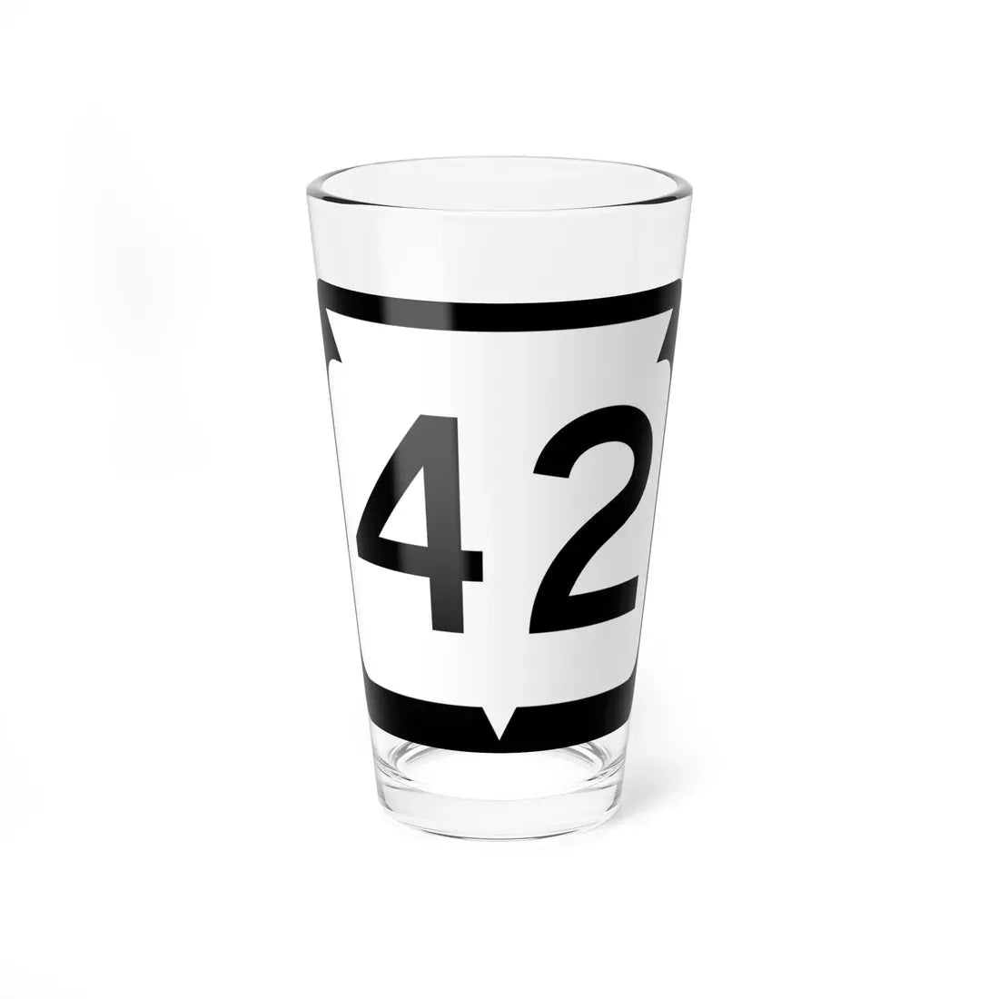 WIS 42 (Wisconsin) (Road Sign) Pint Glass 16oz 16oz - Go Mug Yourself